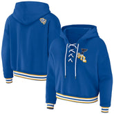NHL Blue St. Louis Blues WEAR by Erin Andrews Women's Lace-Up Pullover Hoodie