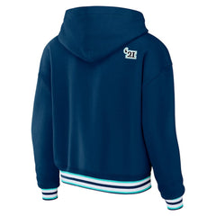 NHL Blue Seattle Kraken WEAR by Erin Andrews Women's Lace-Up Pullover Hoodie