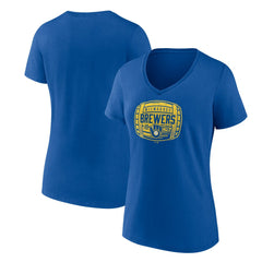 MLB Milwaukee Brewers Women's Hometown Collection Barrel V-Neck T-Shirt
