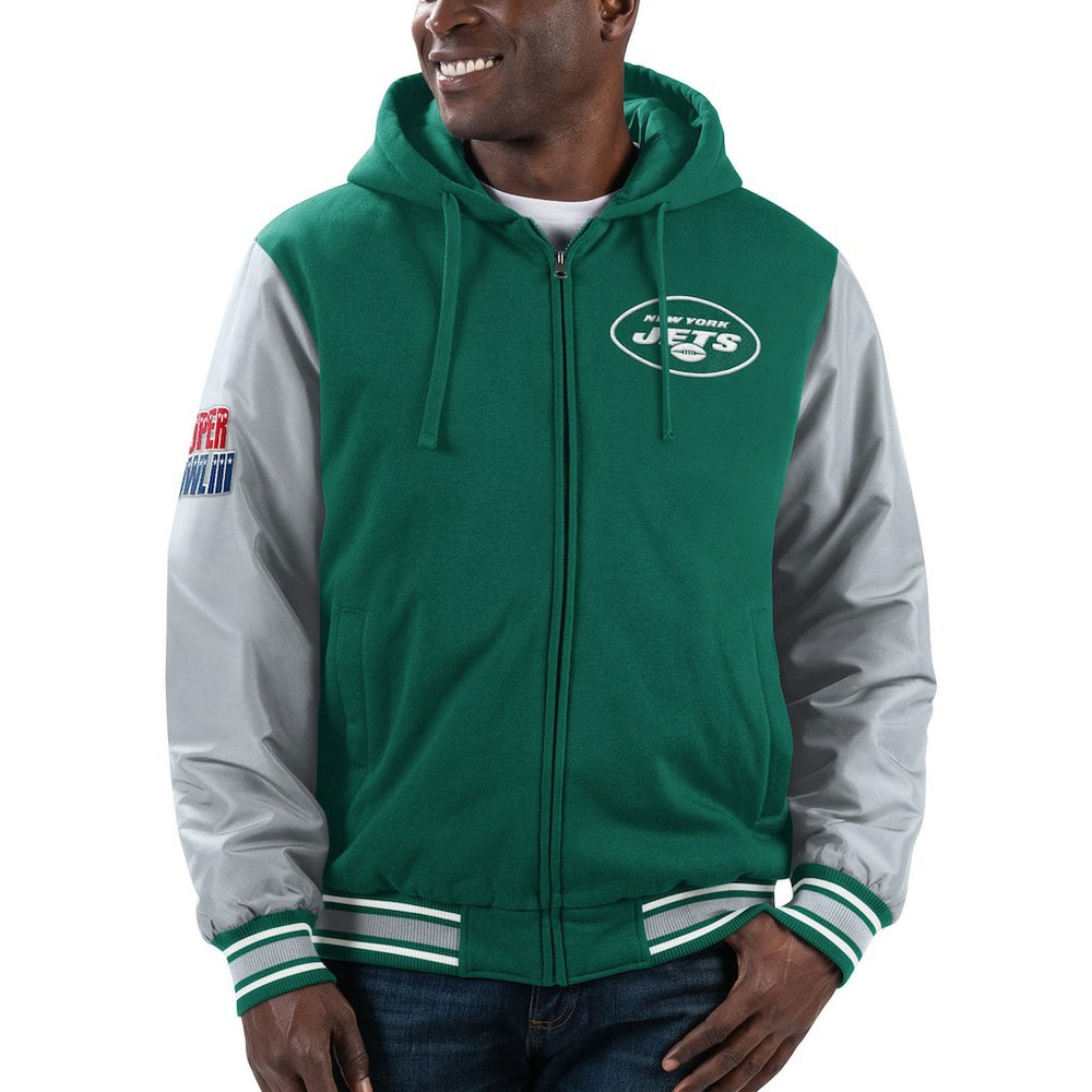 G-III Sports by Carl Banks Player Option Full-Zip Hoodie - New York Jets