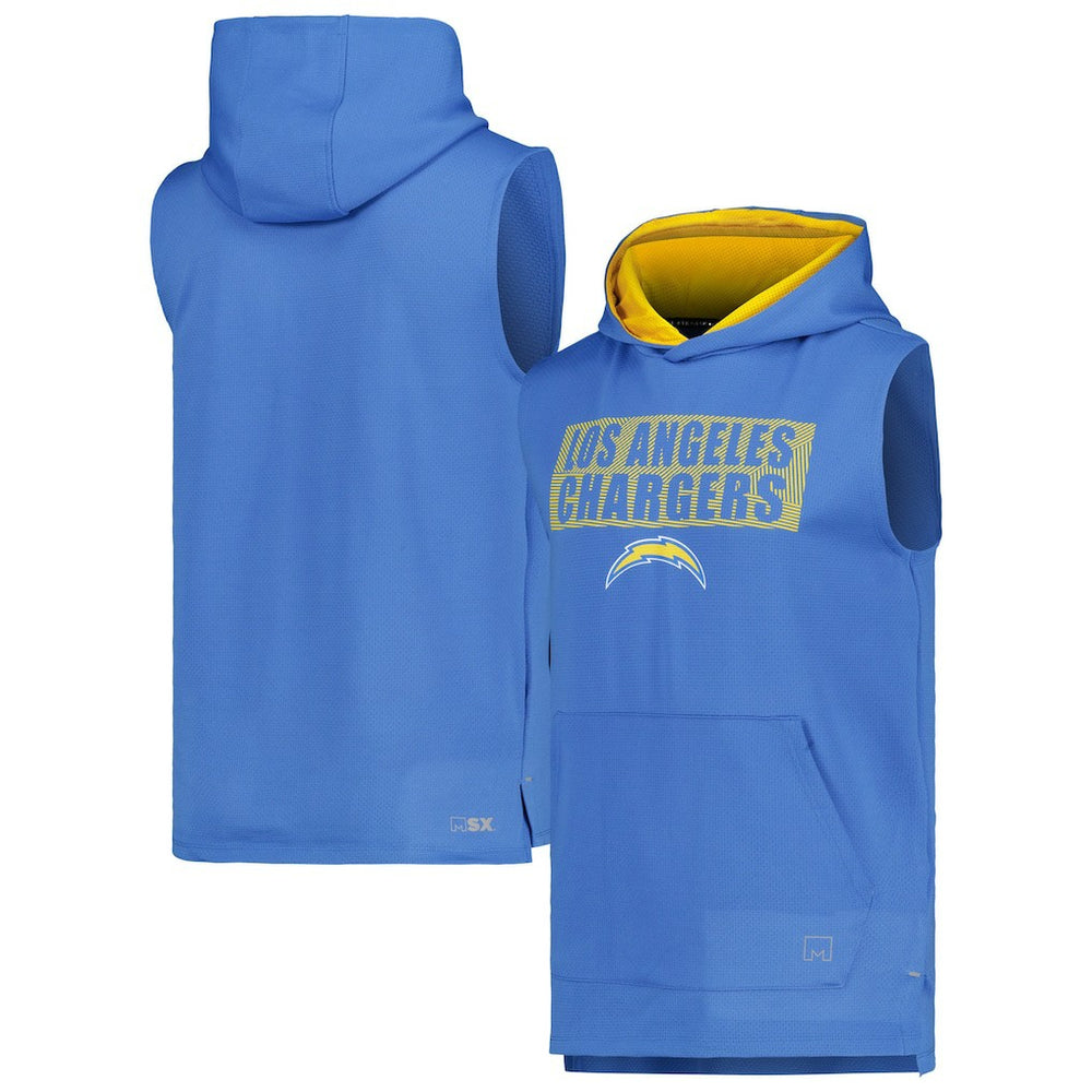 MSX by Michael Strahan Marathon Sleeveless Pullover Hoodie - Los Angeles Chargers