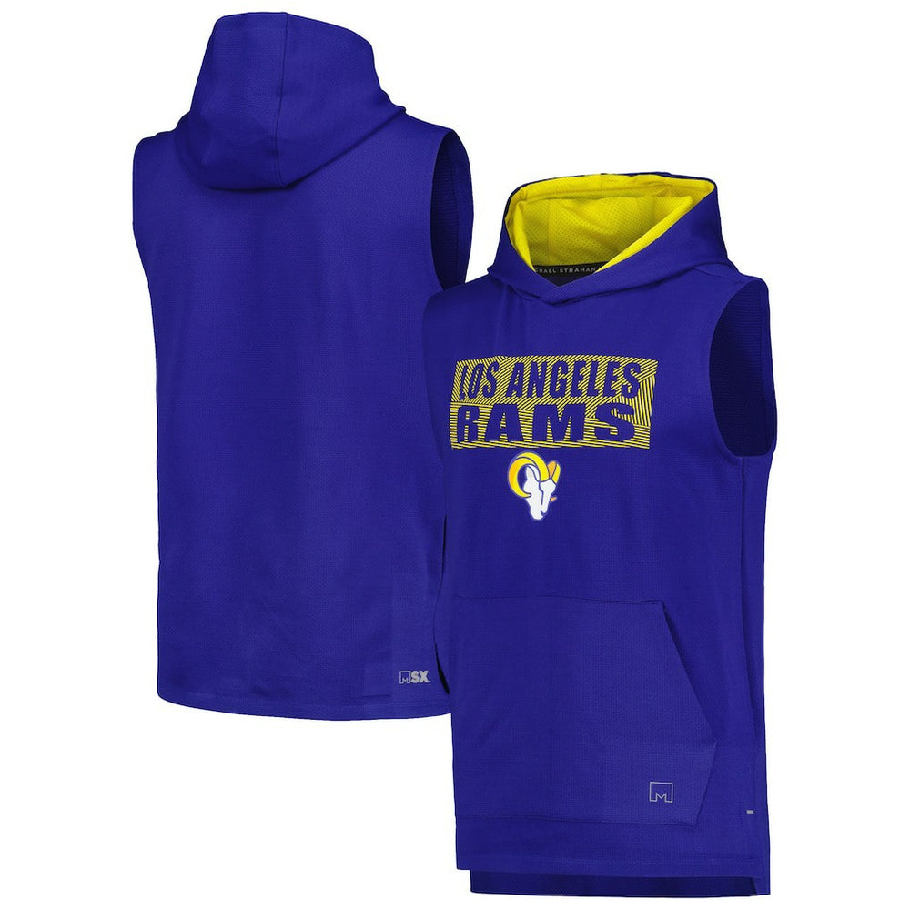 MSX by Michael Strahan Marathon Sleeveless Pullover Hoodie - Los Angeles Rams