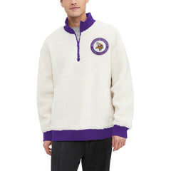 Tommy Hilfiger Jordan Sherpa Quarter-Zip Sweatshirt - Minnesota Vikings