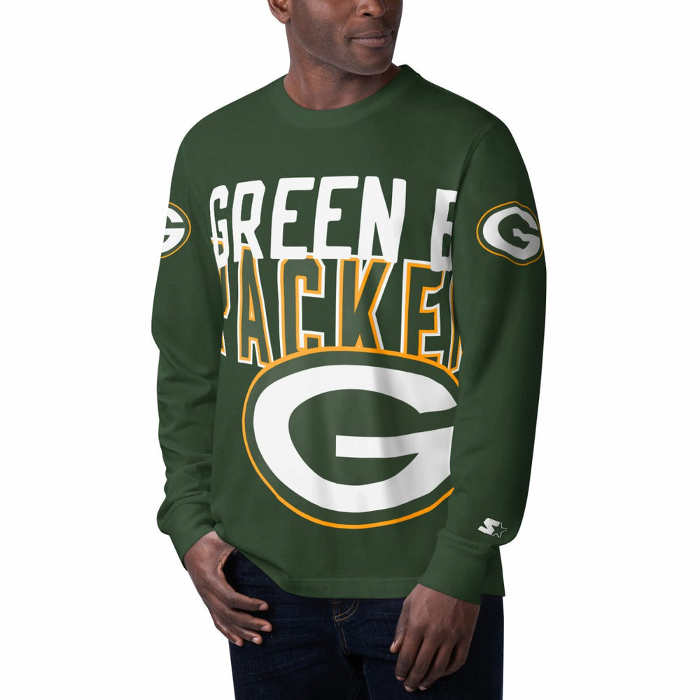Starter Clutch Hit Long Sleeve T-Shirt - Green Bay Packers