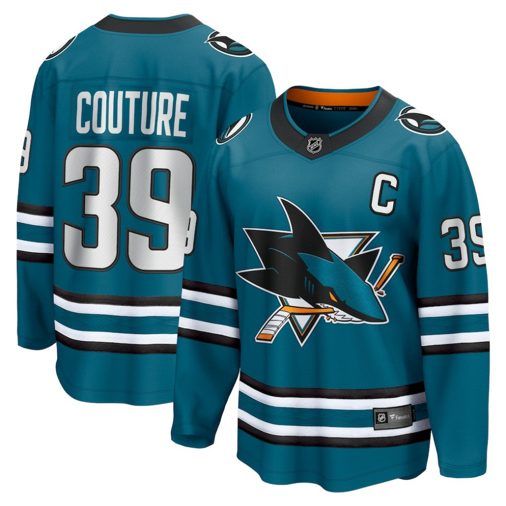 NHL Teal Logan Couture San Jose Sharks Fanatics Home Breakaway Jersey