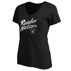 Women's Hometown Collection Raider Nation V-Neck T-Shirt - Las Vegas Raiders