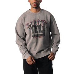 The Wild Collective Unisex Distressed Pullover Sweatshirt - New York Giants