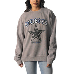 The Wild Collective Unisex Distressed Pullover Sweatshirt - Dallas Cowboys