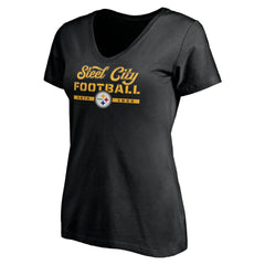 Women's Hometown Collection Steel City V-Neck T-Shirt - Pittsburgh Steelers