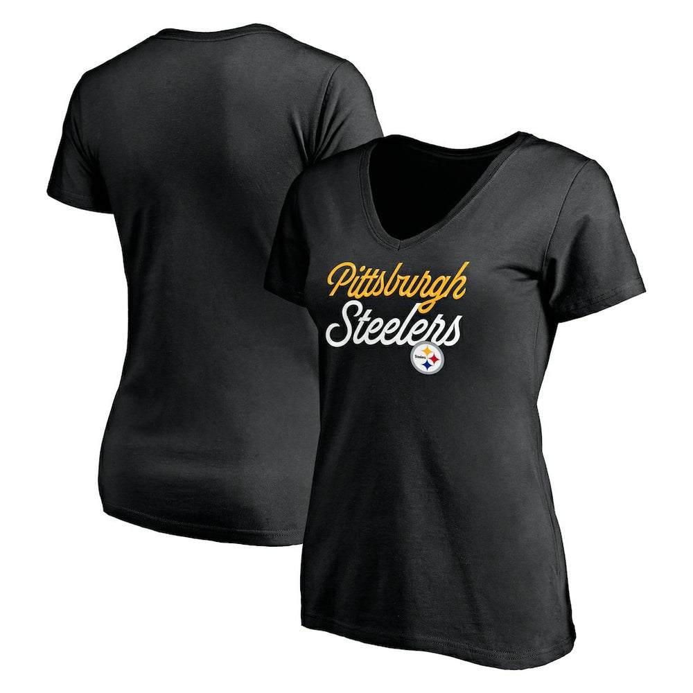 Women's Long Stride V-Neck T-Shirt - Pittsburgh Steelers