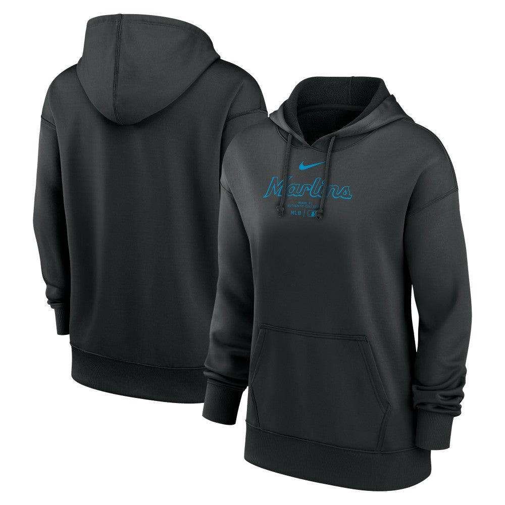 MLB Miami Marlins Nike Women's Authentic Collection Performance Pullover Hoodie