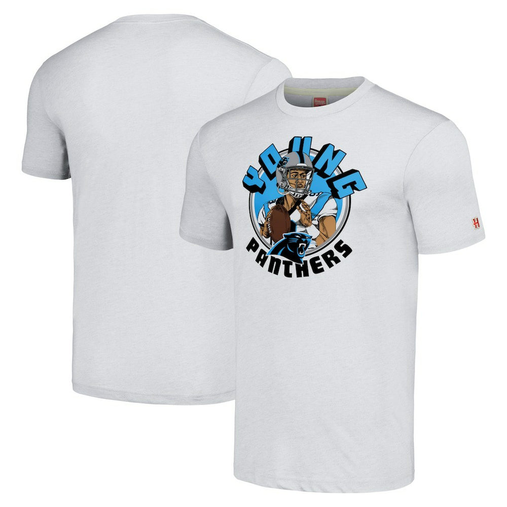 Bryce Young Homage Unisex Caricature Player Tri-Blend T-Shirt - Carolina Panthers
