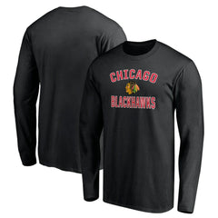 NHL Black Chicago Blackhawks Victory Arch Long Sleeve T-Shirt