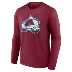 NHL Burgundy Colorado Avalanche Primary Logo Long Sleeve T-Shirt