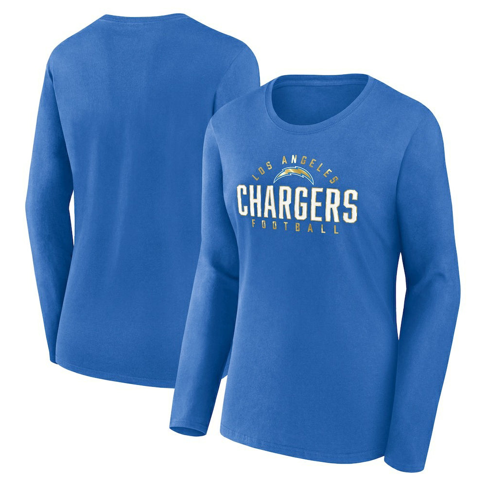 Women's Plus Size Foiled Play Long Sleeve T-Shirt - Los Angeles Chargers