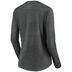 NHL Charcoal Vegas Golden Knights Women's Primary Logo V-Neck Long Sleeve T-Shirt