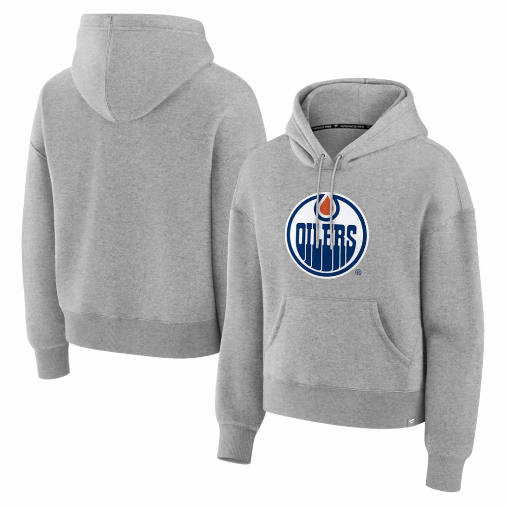 NHL Heather Gray Edmonton Oilers Fanatics Women's Essential Hoodie