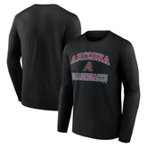 MLB Arizona Diamondbacks Logo Athletic Heart & Soul Long Sleeve T-Shirt
