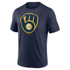 MLB Milwaukee Brewers Official Logo Tri-Blend T-Shirt