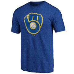 MLB Milwaukee Brewers Official Logo Tri-Blend T-Shirt