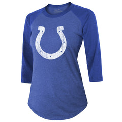 Anthony Richardson Majestic Threads Women's Player Name & Number Tri-Blend 3/4-Sleeve Fitted T-Shirt - Indianapolis Colts