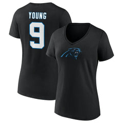 Bryce Young Women's Icon Name & Number V-Neck T-Shirt - Carolina Panthers