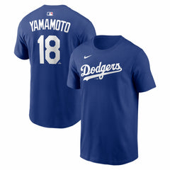 MLB Yoshinobu Yamamoto Los Angeles Dodgers Nike Home Name & Number T-Shirt