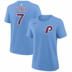 MLB Trea Turner Philadelphia Phillies Nike Women's Name & Number T-Shirt
