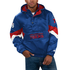 NBA Philadelphia 76ers Starter Force Play Satin Hoodie Half-Zip Jacket