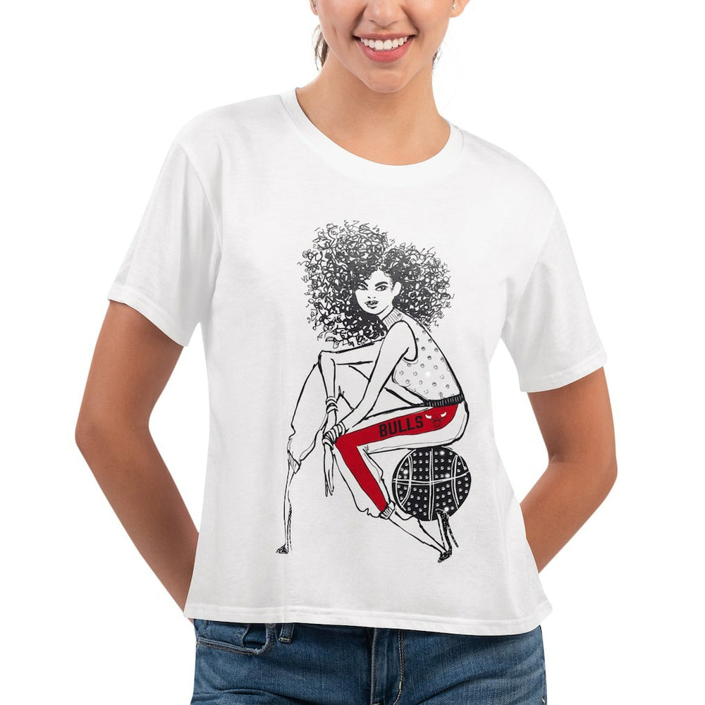 NBA Chicago Bulls G-III 4Her by Carl Banks Women's Play the Ball Cropped T-Shirt sale