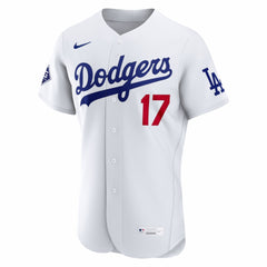 MLB Shohei Ohtani Los Angeles Dodgers Nike Home Authentic Sponsor Patch Jersey