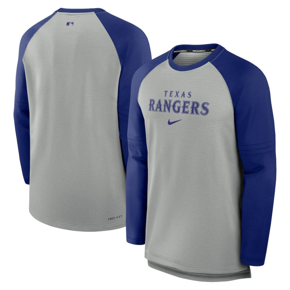 MLB Texas Rangers Nike Authentic Collection Game Time Raglan Performance Long Sleeve T-Shirt