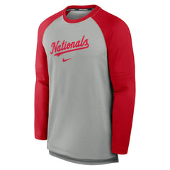 MLB Washington Nationals Nike Authentic Collection Game Time Raglan Performance Long Sleeve T-Shirt