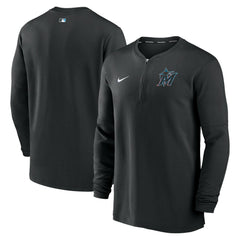MLB Miami Marlins Nike Authentic Collection Game Time Performance Quarter-Zip Top