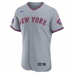 MLB New York Mets Nike Road Sponsor Patch Authentic Jersey