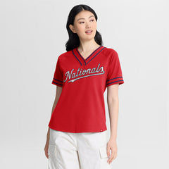 MLB Washington Nationals Fanatics Women's Diva Race Ahead Raglan V-Neck T-Shirt