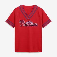 MLB Philadelphia Phillies Fanatics Women's Diva Race Ahead Raglan V-Neck T-Shirt