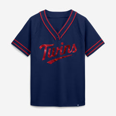 MLB Minnesota Twins Fanatics Women's Diva Race Ahead Raglan V-Neck T-Shirt