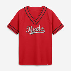 MLB Cincinnati Reds Fanatics Women's Diva Race Ahead Raglan V-Neck T-Shirt