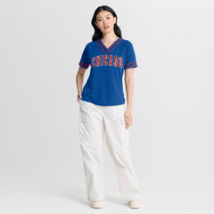 MLB Chicago Cubs Fanatics Women's Diva Race Ahead Raglan V-Neck T-Shirt
