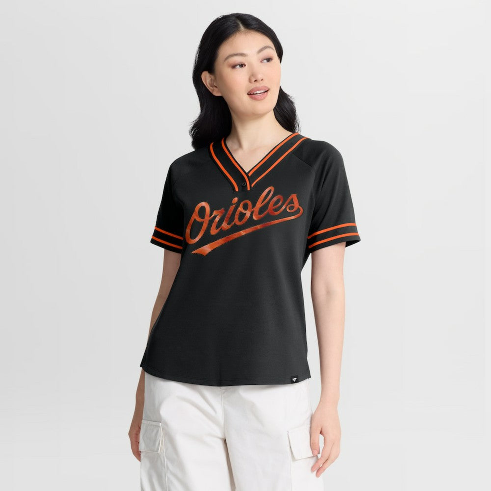 MLB Baltimore Orioles Fanatics Women's Diva Race Ahead Raglan V-Neck T-Shirt