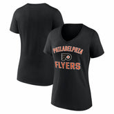NHL Black Philadelphia Flyers Logo Athletic Women's Arch Victory V-Neck T-Shirt