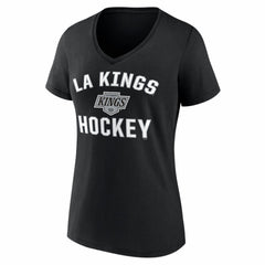 NHL Black Los Angeles Kings Logo Athletic Women's Arch Victory V-Neck T-Shirt