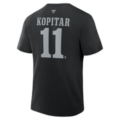NHL Black Anze Kopitar Los Angeles Kings Fanatics Authentic Stack Name & Number T-Shirt