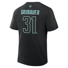 NHL Black Philipp Grubauer Seattle Kraken Fanatics Authentic Stack Name & Number T-Shirt
