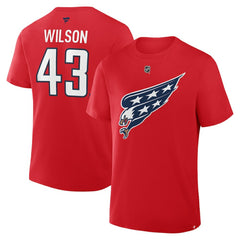 NHL Red Tom Wilson Washington Capitals Fanatics Authentic Stack Name & Number T-Shirt