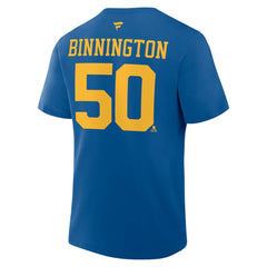 NHL Blue Jordan Binnington St. Louis Blues Fanatics Authentic Stack Name & Number T-Shirt