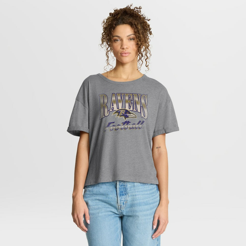 Women's Overplayed Tribute Tri-Blend Boxy T-Shirt - Baltimore Ravens