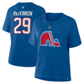 NHL Blue Nathan MacKinnon Colorado Avalanche Fanatics Women's Heritage Authentic Stack Name & Number T-Shirt