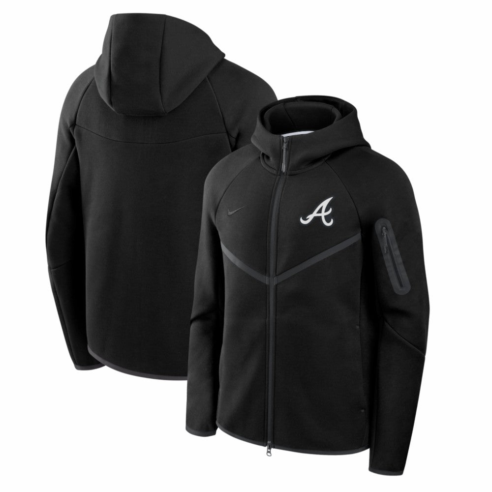MLB Atlanta Braves Nike Tech Fleece Raglan Full-Zip Windrunner Hoodie